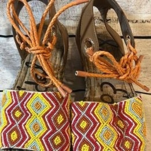 Sam Edelman Neera Beaded Espadrilles Sandals Size 7‎ - Picture 1 of 4